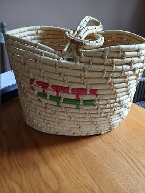 Large Woven Beach Market Tote Bag